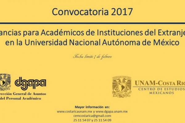 Beca de estancia para académicos de instituciones en el extranjero en la UNAM